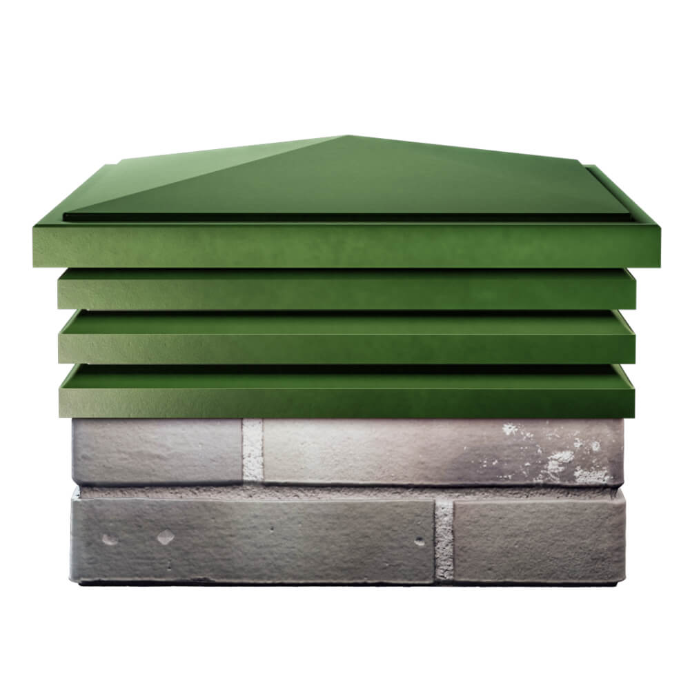 Колпак Zking Бона ХайТек Зеленый на столб 1.5х1.5 кирпича (385х385мм) Киржач фото