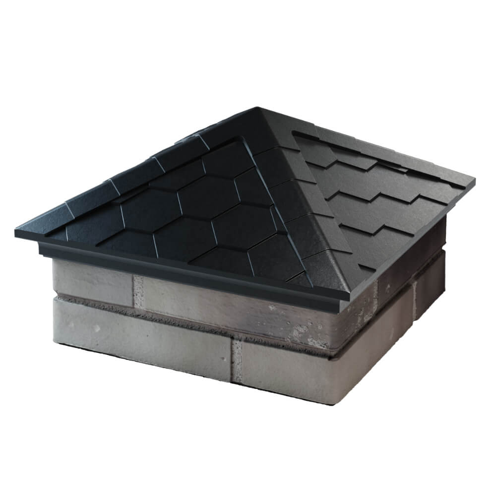 Колпак Zking Эверест Черный на столб 1.5х1.5 кирпича (390х390мм) в Киржаче фото