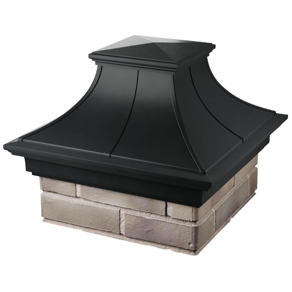 Колпак Zking Монблан Премиум Черный на столб 1.5х1.5 кирпича (385х385мм) в Киржаче фото