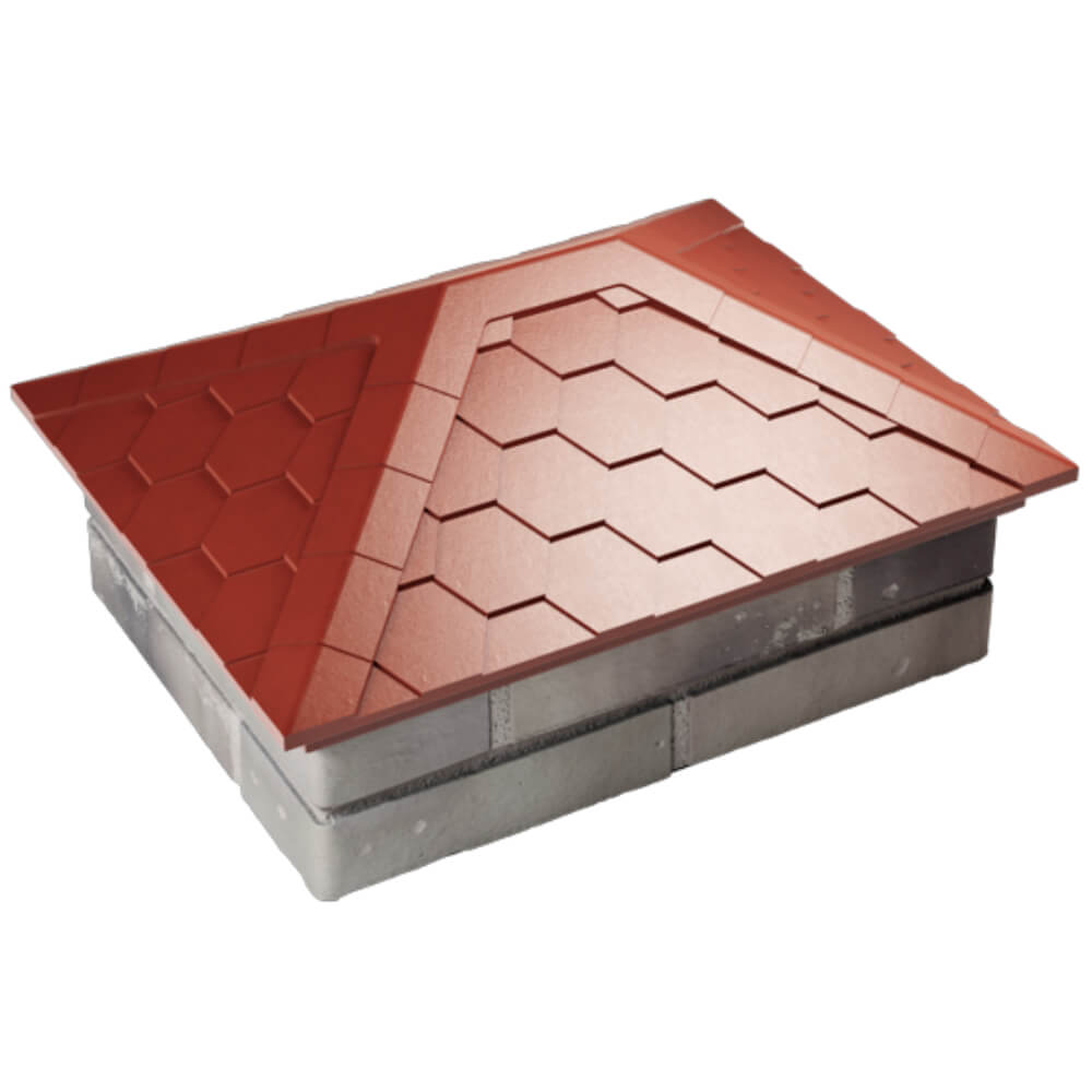 Колпак Zking Эверест Красный на столб 2х1.5 кирпича (520х390мм) Киржач фото