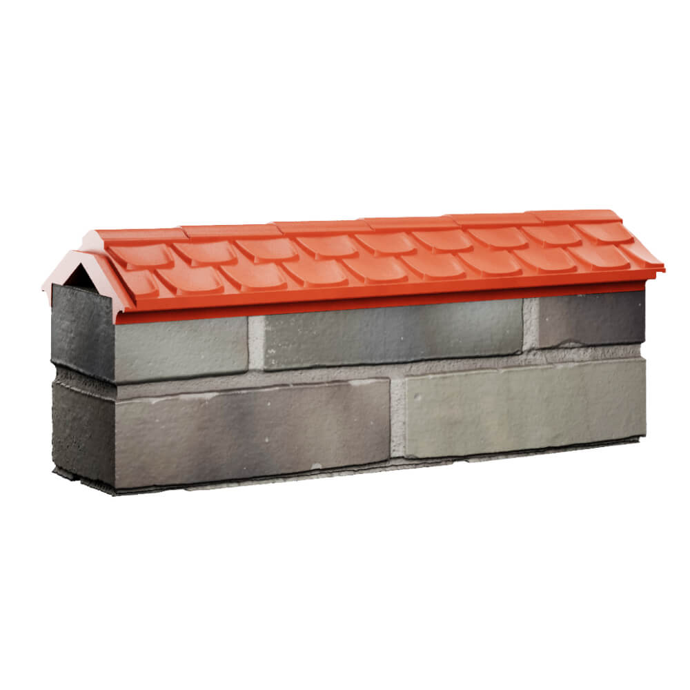 Парапет Zking Эльбрус Красный с посадкой на 0.5 кирпича (130мм) Киржач фото