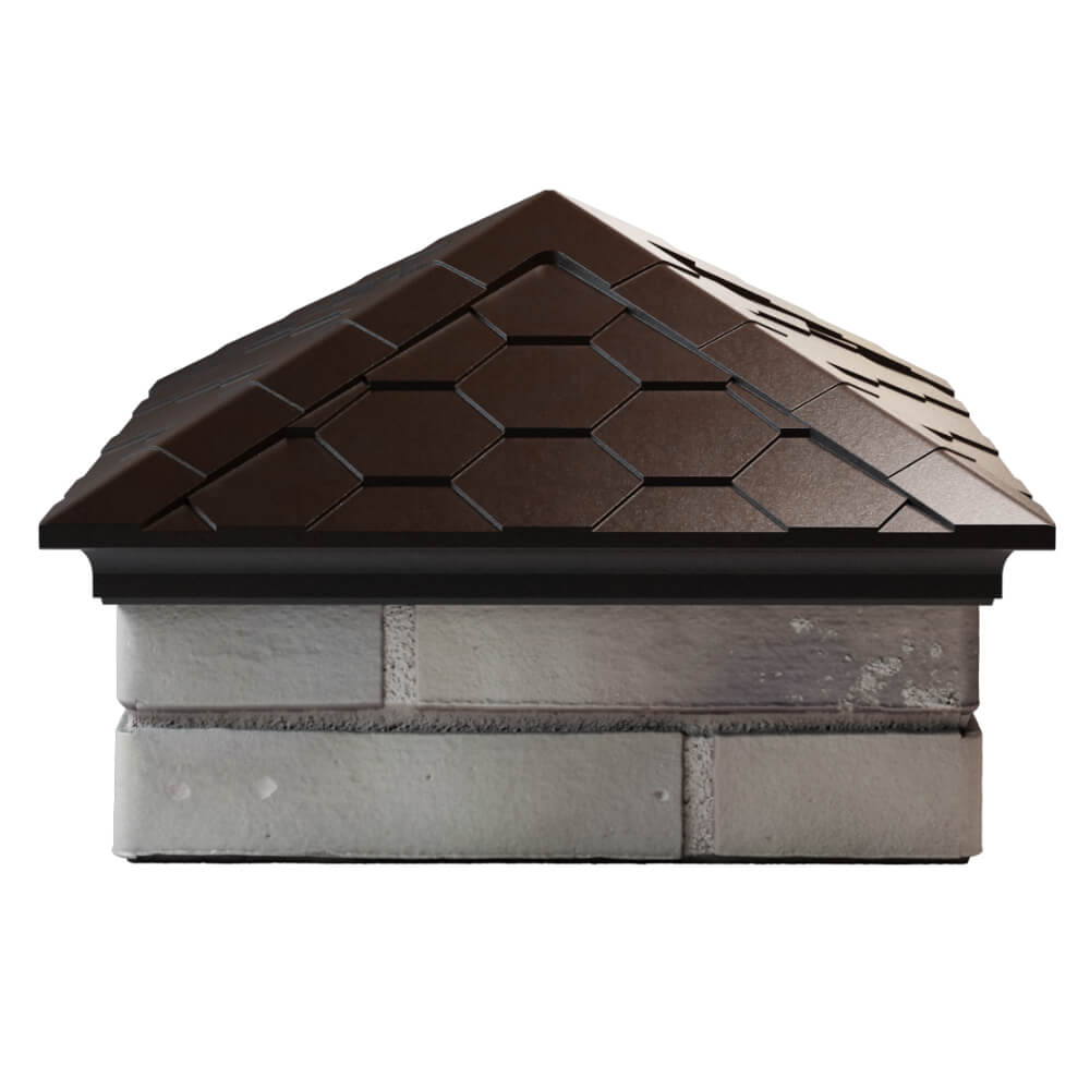 Колпак Zking Эверест Коричневый на столб 1.5х1.5 кирпича (390х390мм) Киржач фото