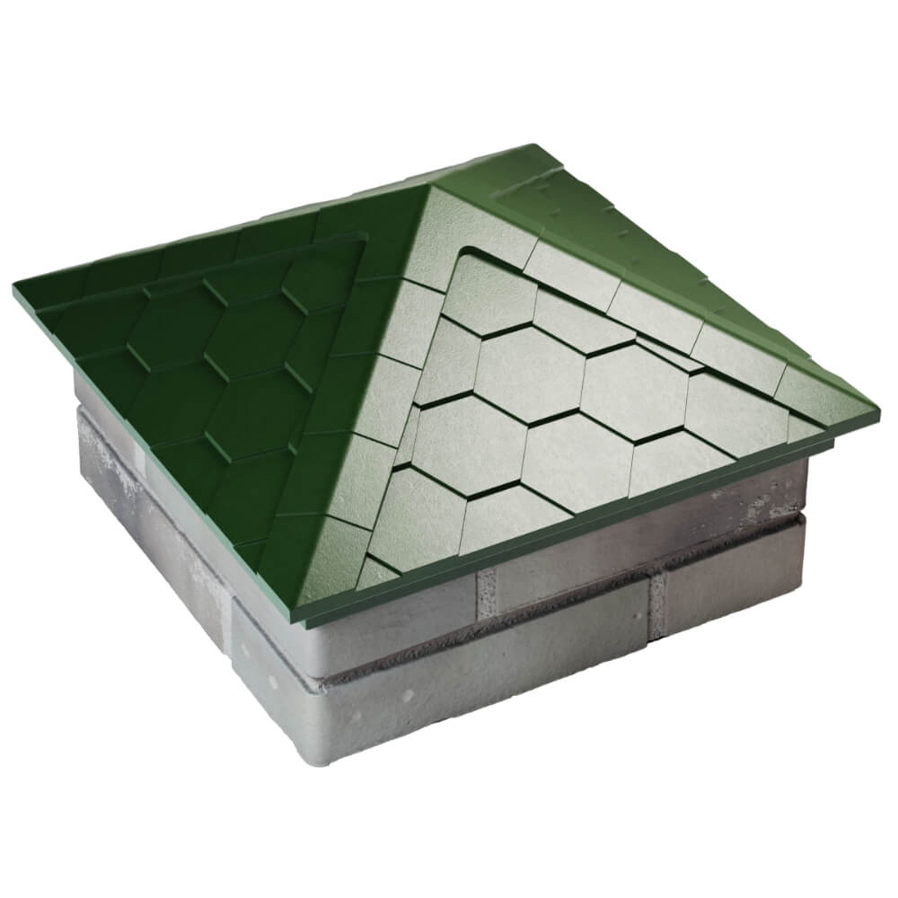 Колпак Zking Эверест Зеленый на столб 1.5х1.5 кирпича (390х390мм) в Киржаче фото