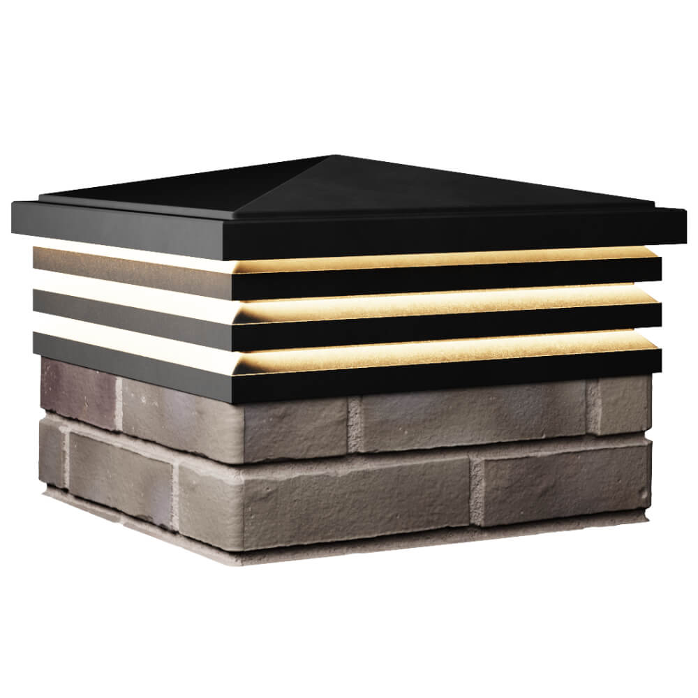 Колпак Zking Бона ХайТек Черный на столб 1.5х1.5 кирпича (385х385мм) с подсветкой в Киржаче фото