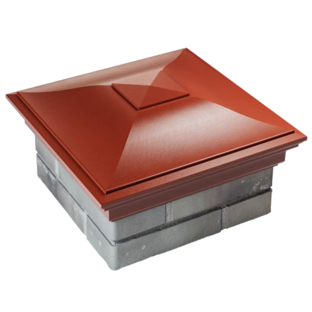 Колпак Zking Монблан Красный на столб 1.5х1.5 кирпича (385х385мм) в Киржаче фото