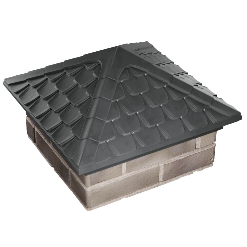 Колпак Zking Эльбрус Серый на столб 1.5х1.5 кирпича (385х385мм) в Киржаче фото