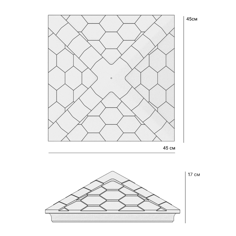 Колпак Zking Эверест Черный на столб 1.5х1.5 кирпича (390х390мм) в Киржаче фото
