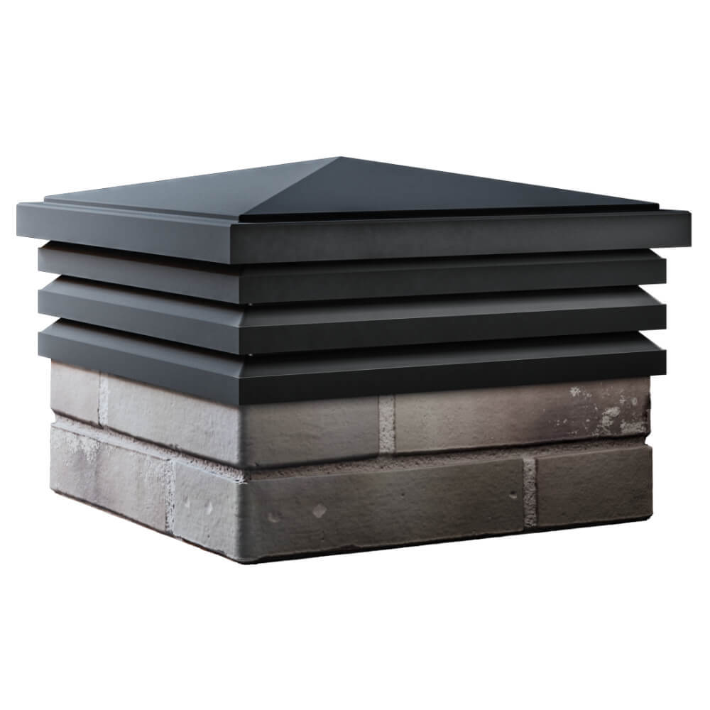 Колпак Zking Бона ХайТек Черный на столб 1.5х1.5 кирпича (385х385мм) в Киржаче фото