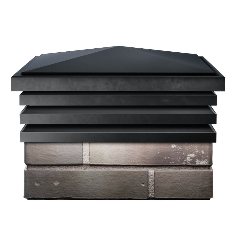 Колпак Zking Бона ХайТек Черный на столб 1.5х1.5 кирпича (385х385мм) Киржач фото