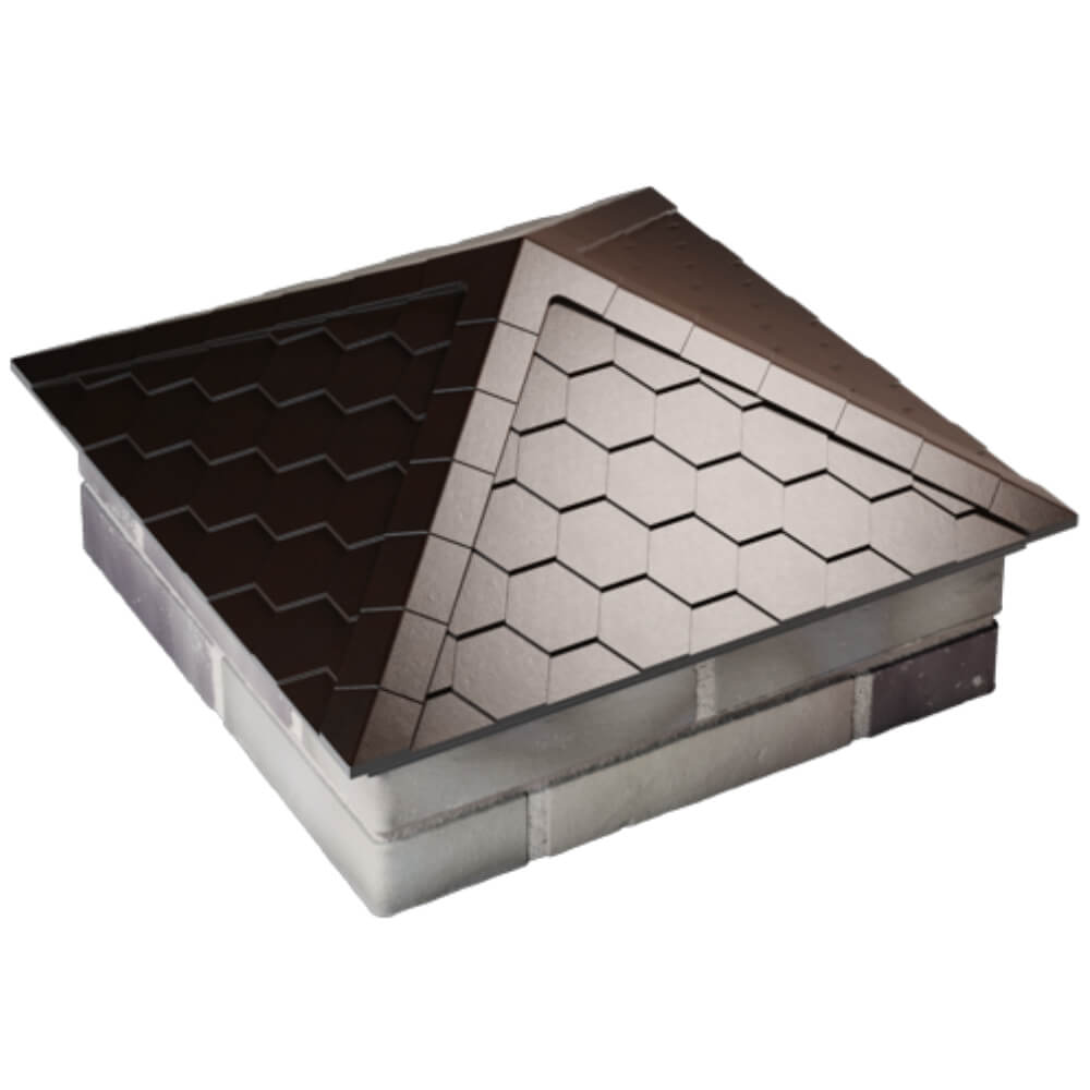 Колпак Zking Эверест Коричневый на столб 2х2 кирпича (535х535мм) Киржач фото