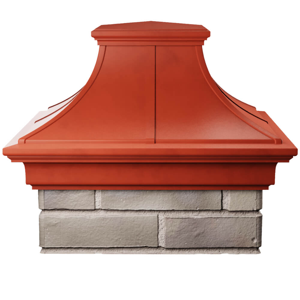 Колпак Zking Монблан Премиум Красный на столб 1.5х1.5 кирпича (385х385мм) Киржач фото