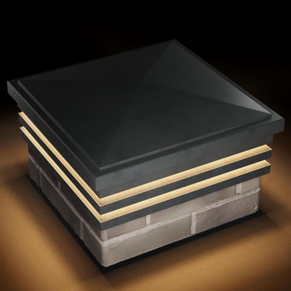 Колпак Zking Бона ХайТек Серый на столб 1.5х1.5 кирпича (385х385мм) с подсветкой в Киржаче фото