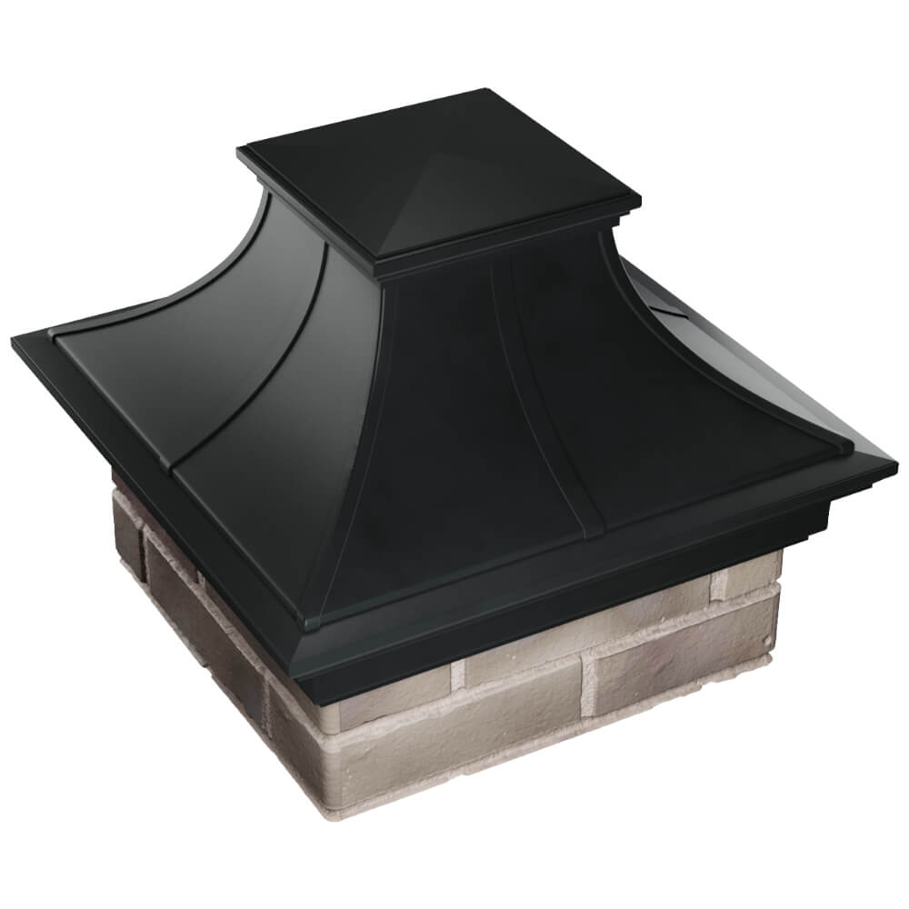 Колпак Zking Монблан Премиум Черный на столб 1.5х1.5 кирпича (385х385мм) в Киржаче фото