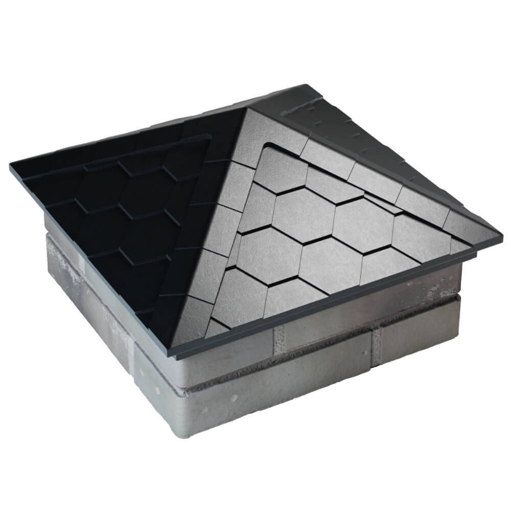 Колпак Zking Эверест Черный на столб 1.5х1.5 кирпича (390х390мм) в Киржаче фото