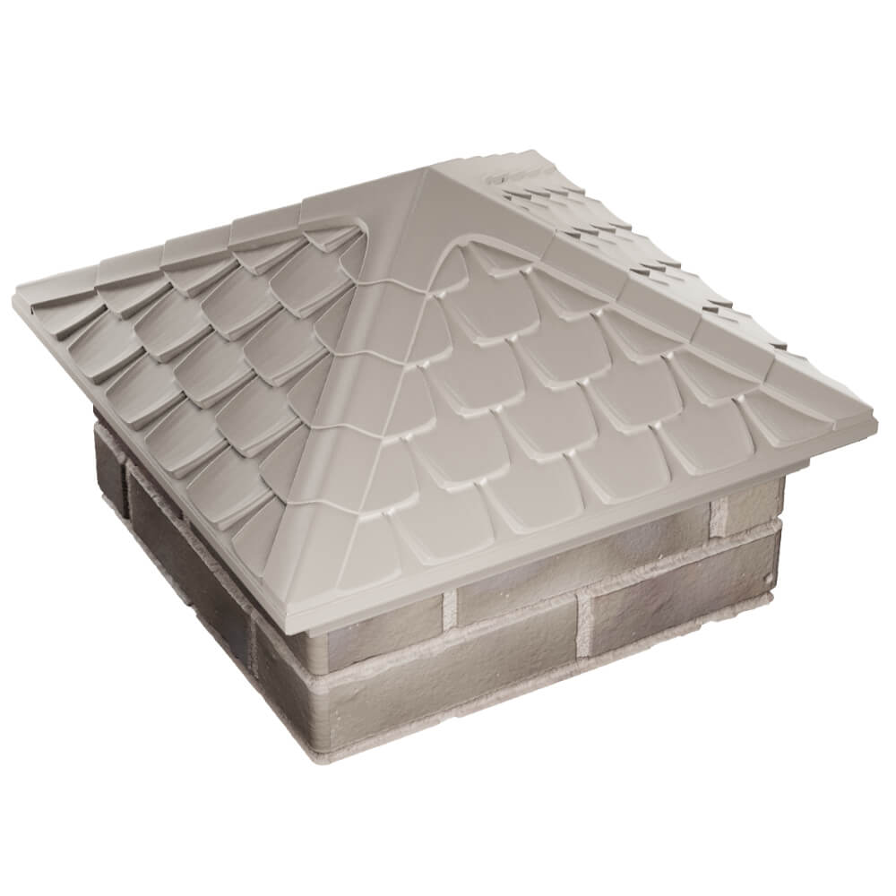 Колпак Zking Эльбрус Бежевый на столб 1.5х1.5 кирпича (385х385мм) в Киржаче фото