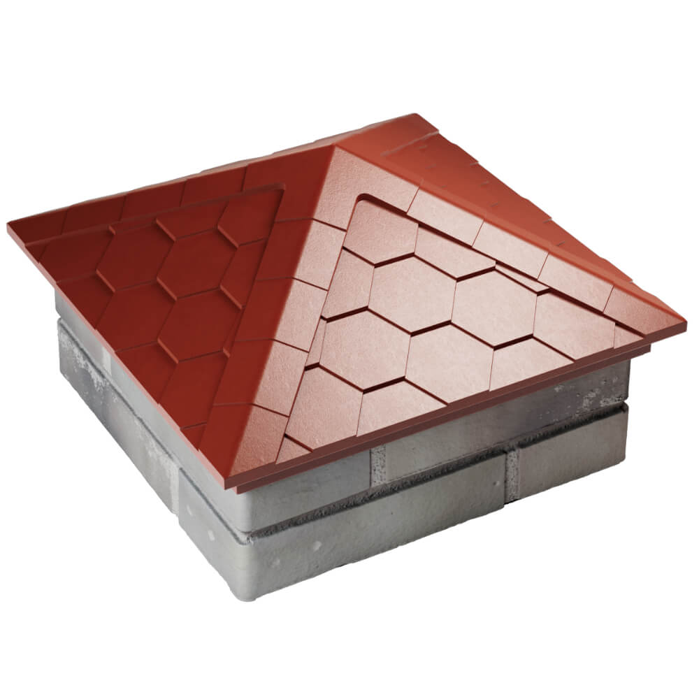 Колпак Zking Эверест Красный на столб 1.5х1.5 кирпича (390х390мм) в Киржаче фото
