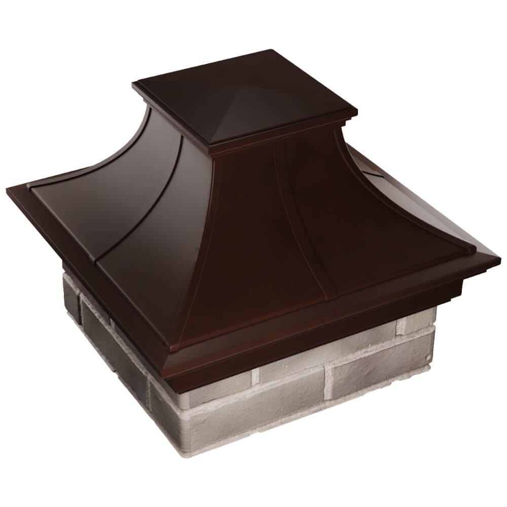 Колпак Zking Монблан Премиум Коричневый на столб 1.5х1.5 кирпича (385х385мм) в Киржаче фото
