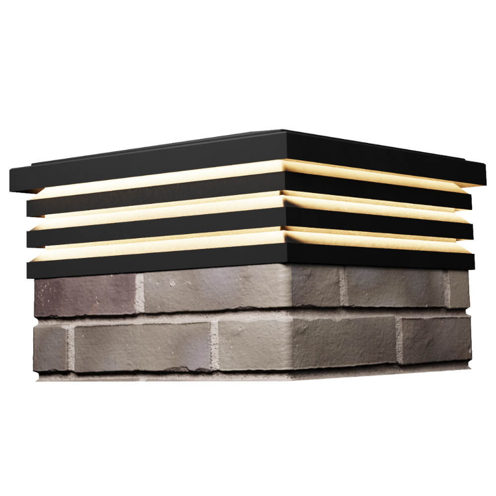 Колпак Zking Бона ХайТек Черный на столб 1.5х1.5 кирпича (385х385мм) с подсветкой в Киржаче фото