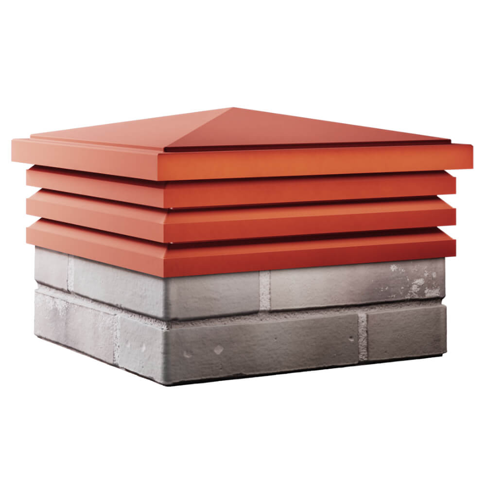 Колпак Zking Бона ХайТек Красный на столб 1.5х1.5 кирпича (385х385мм) в Киржаче фото