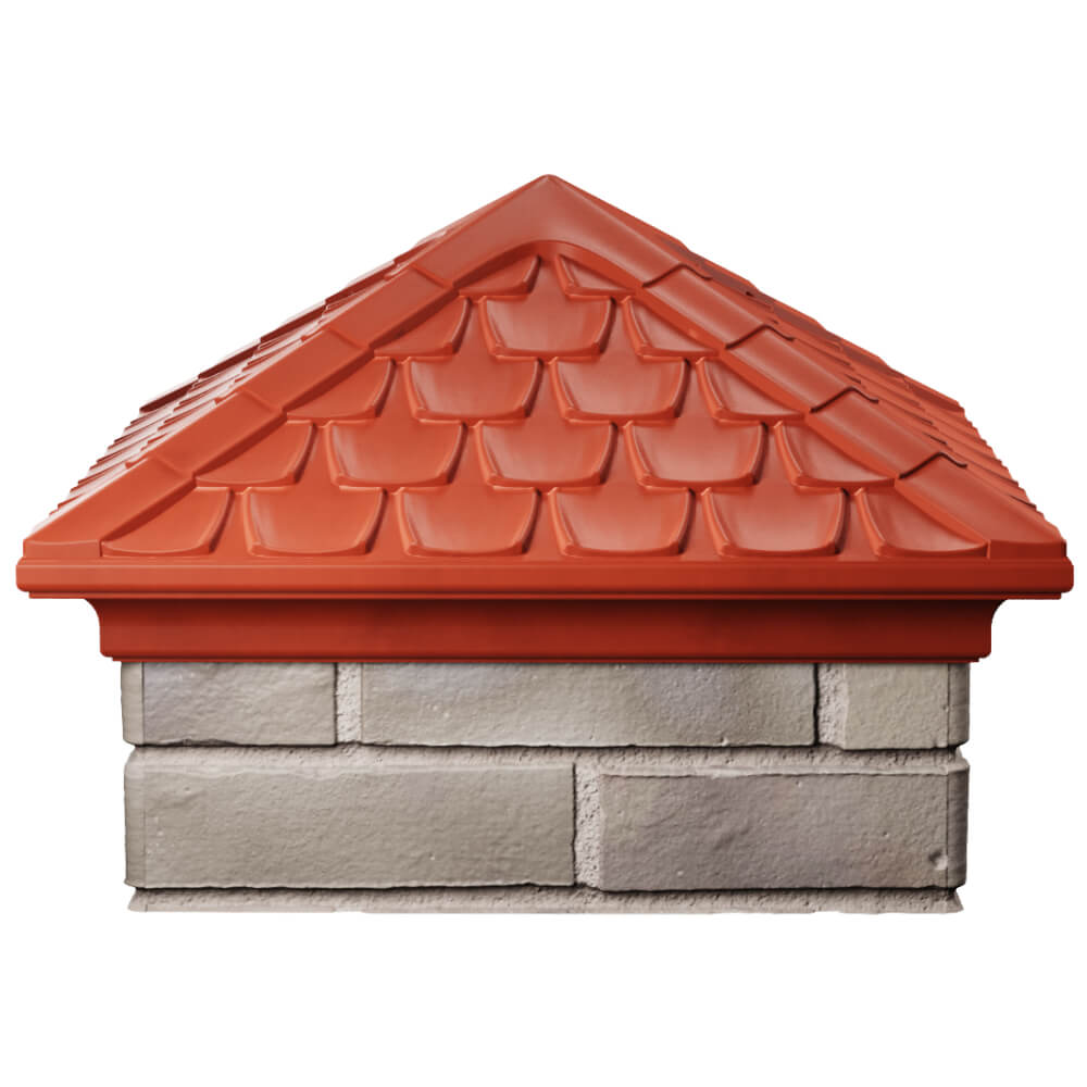 Колпак Zking Эльбрус Красный на столб 1.5х1.5 кирпича (385х385мм) Киржач фото