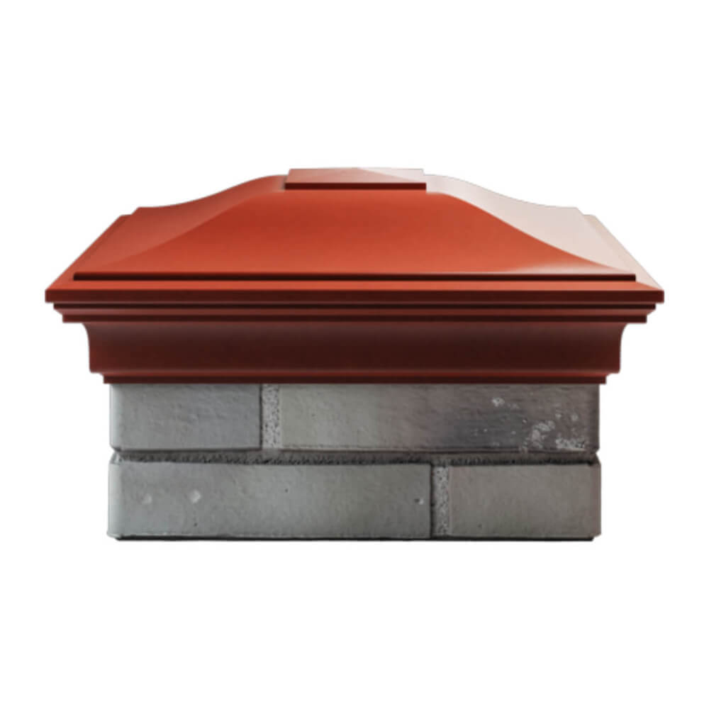 Колпак Zking Монблан Красный на столб 1.5х1.5 еврокирпича 0.7НФ (355х355мм) Киржач фото