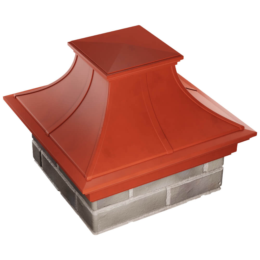Колпак Zking Монблан Премиум Красный на столб 1.5х1.5 кирпича (385х385мм) в Киржаче фото