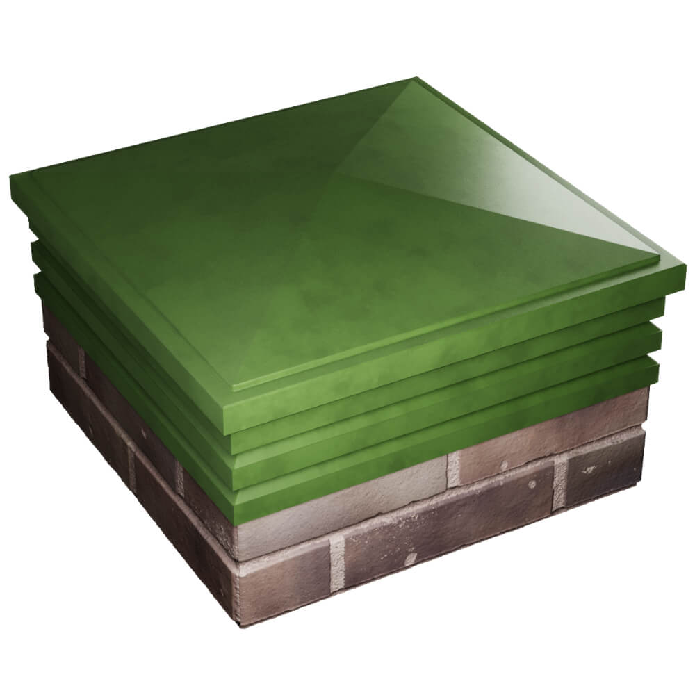 Колпак Zking Бона ХайТек Зеленый на столб 2х2 кирпича (513х513мм) в Киржаче фото