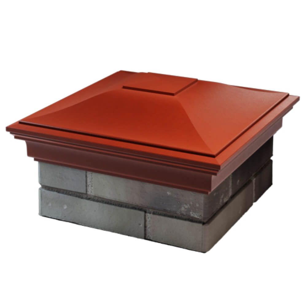 Колпак Zking Монблан Красный на столб 1.5х1.5 кирпича (385х385мм) в Киржаче фото