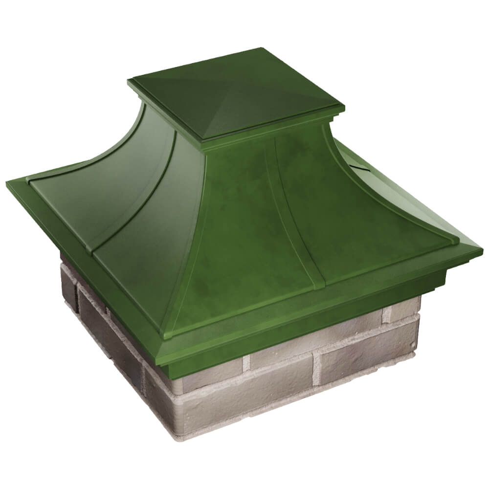Колпак Zking Монблан Премиум Зеленый на столб 1.5х1.5 кирпича (385х385мм) в Киржаче фото