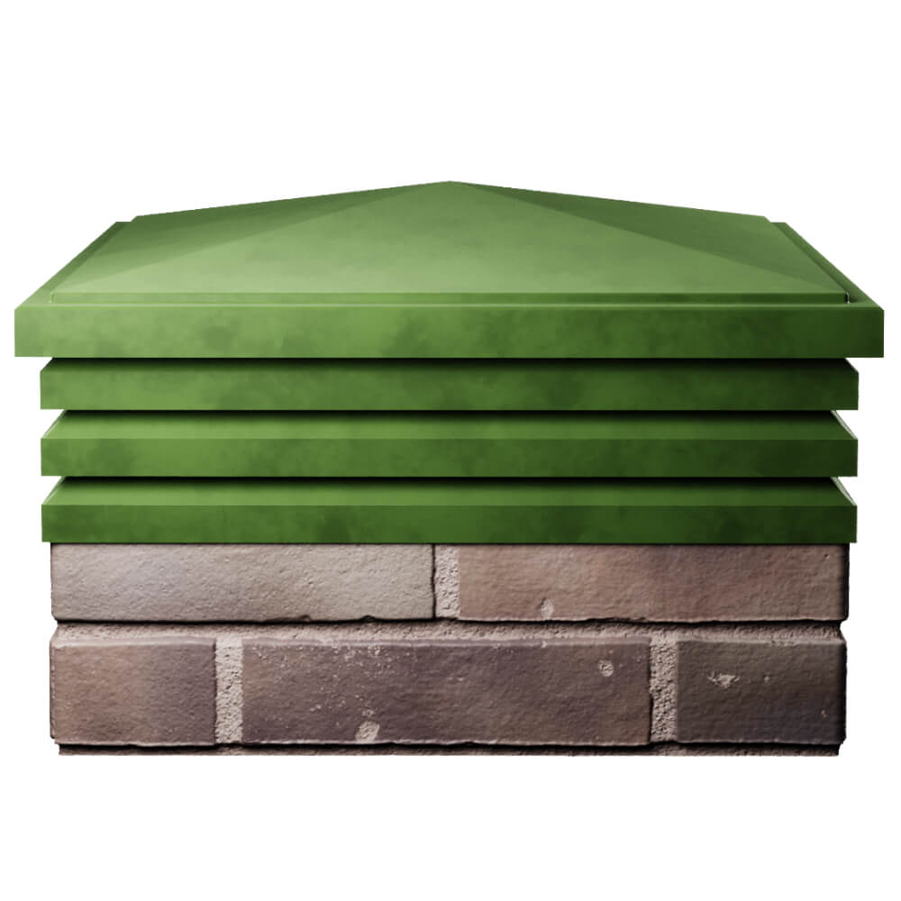 Колпак Zking Бона ХайТек Зеленый на столб 2х2 кирпича (513х513мм) Киржач фото