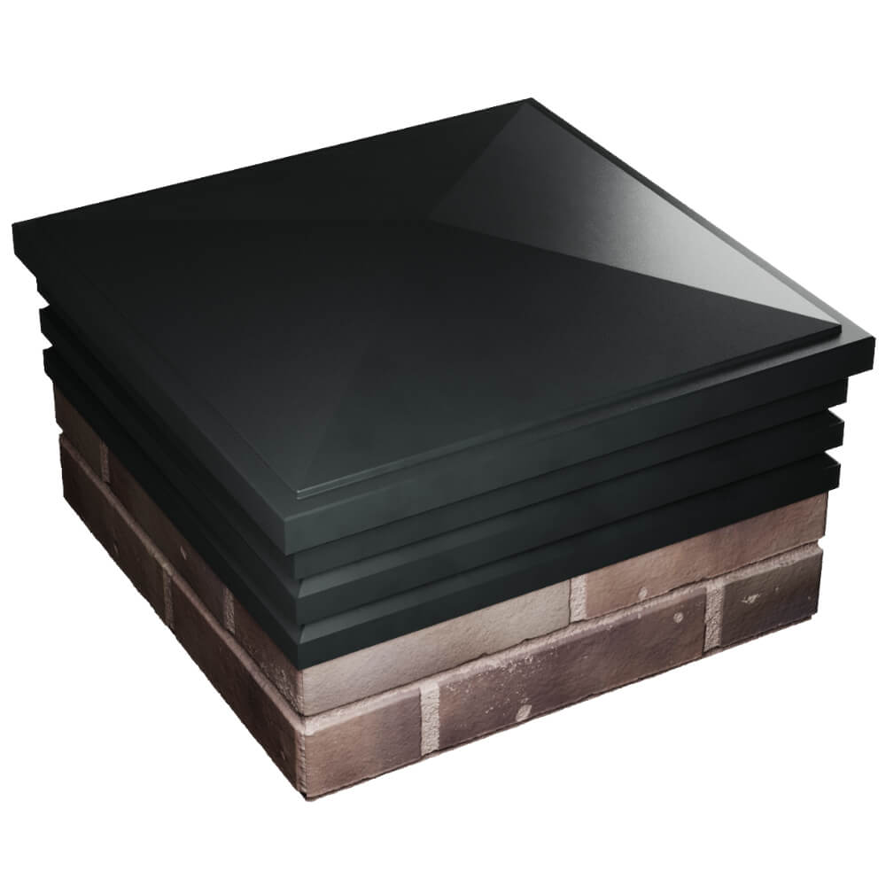 Колпак Zking Бона ХайТек Черный на столб 2х2 кирпича (513х513мм) в Киржаче фото