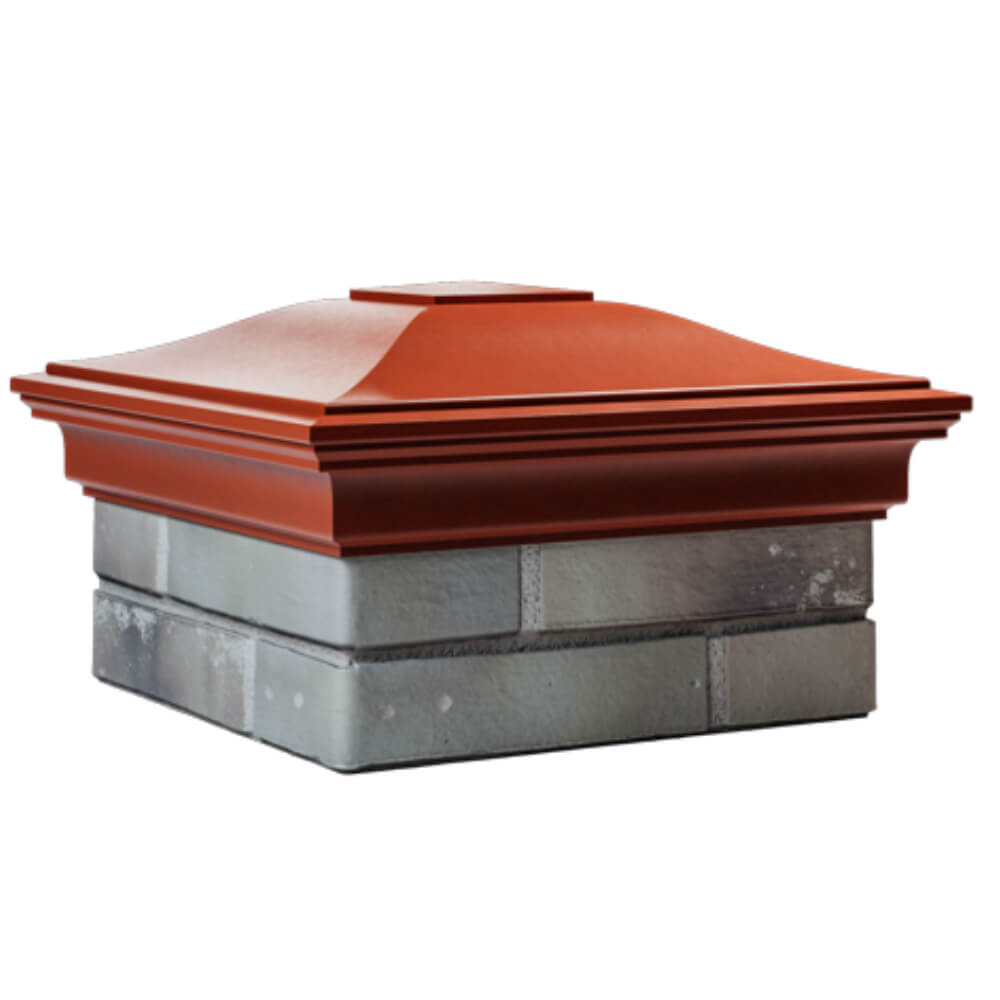 Колпак Zking Монблан Красный на столб 1.5х1.5 кирпича (385х385мм) в Киржаче фото