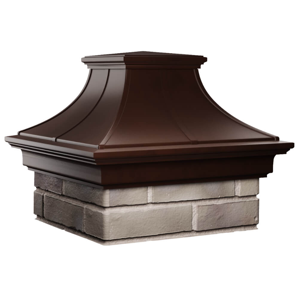 Колпак Zking Монблан Премиум Коричневый на столб 1.5х1.5 кирпича (385х385мм) в Киржаче фото