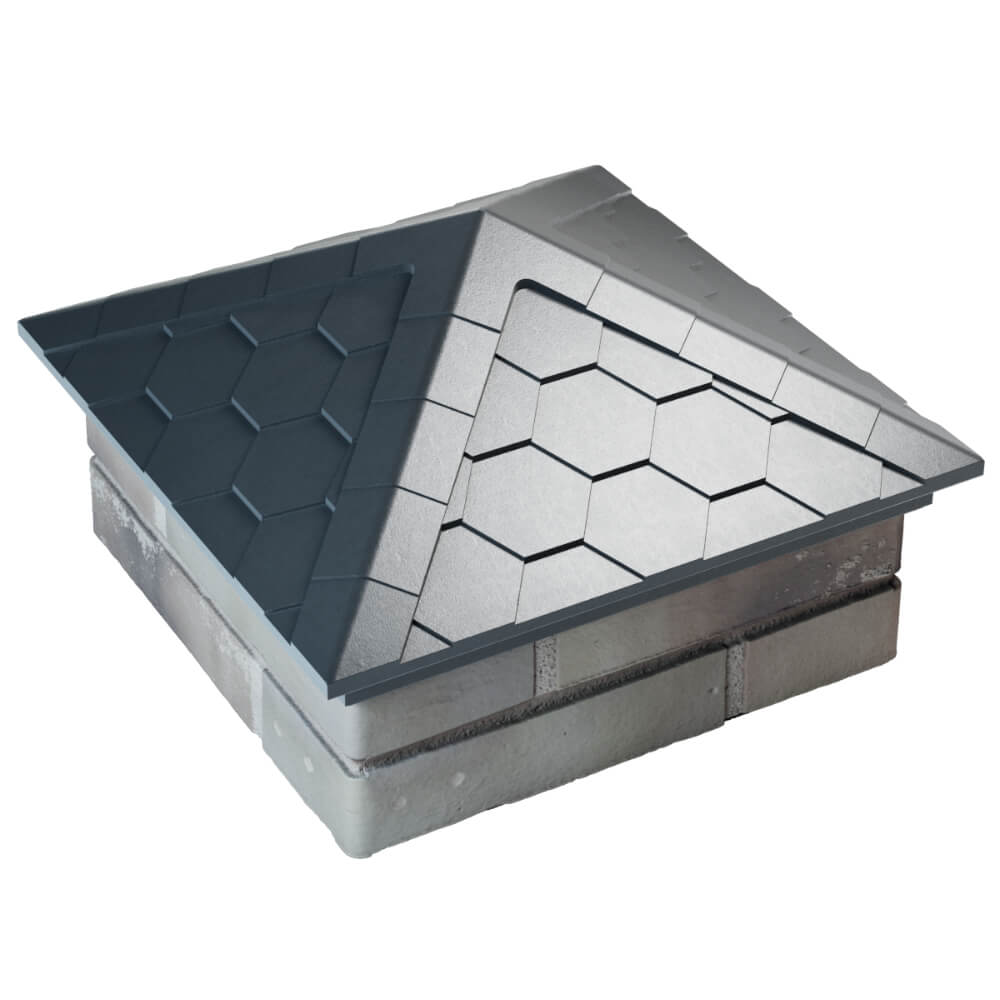 Колпак Zking Эверест Серый на столб 1.5х1.5 кирпича (390х390мм) в Киржаче фото