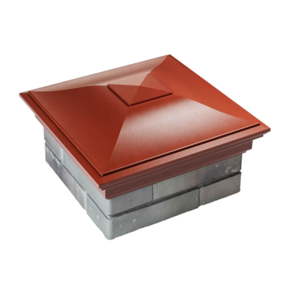 Колпак Zking Монблан Красный на столб 1.5х1.5 еврокирпича 0.7НФ (355х355мм) в Киржаче фото