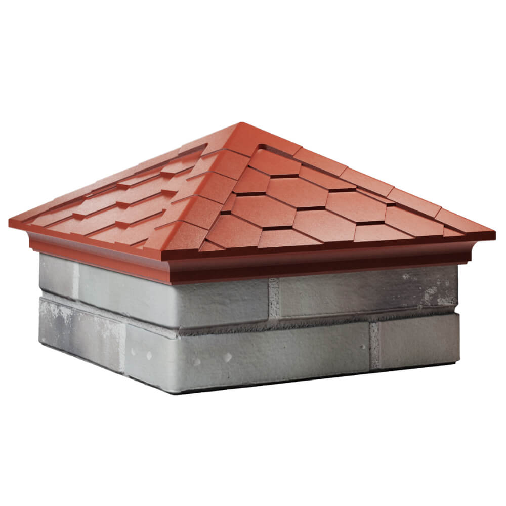 Колпак Zking Эверест Красный на столб 1.5х1.5 кирпича (390х390мм) в Киржаче фото