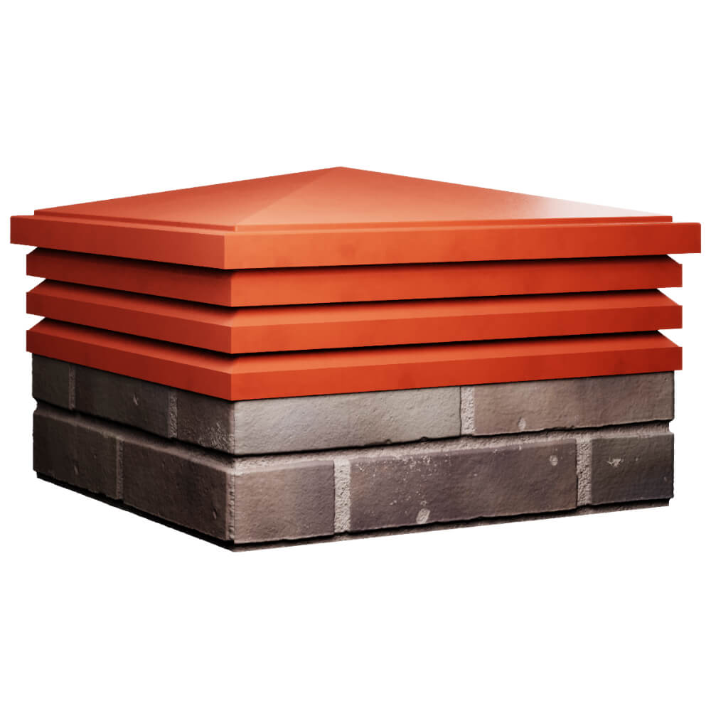 Колпак Zking Бона ХайТек Красный на столб 2х2 кирпича (513х513мм) в Киржаче фото