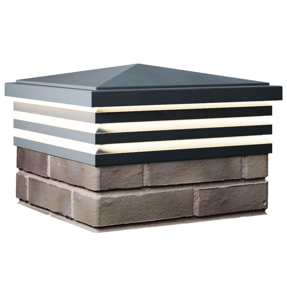 Колпак Zking Бона ХайТек Серый на столб 1.5х1.5 кирпича (385х385мм) с подсветкой в Киржаче фото