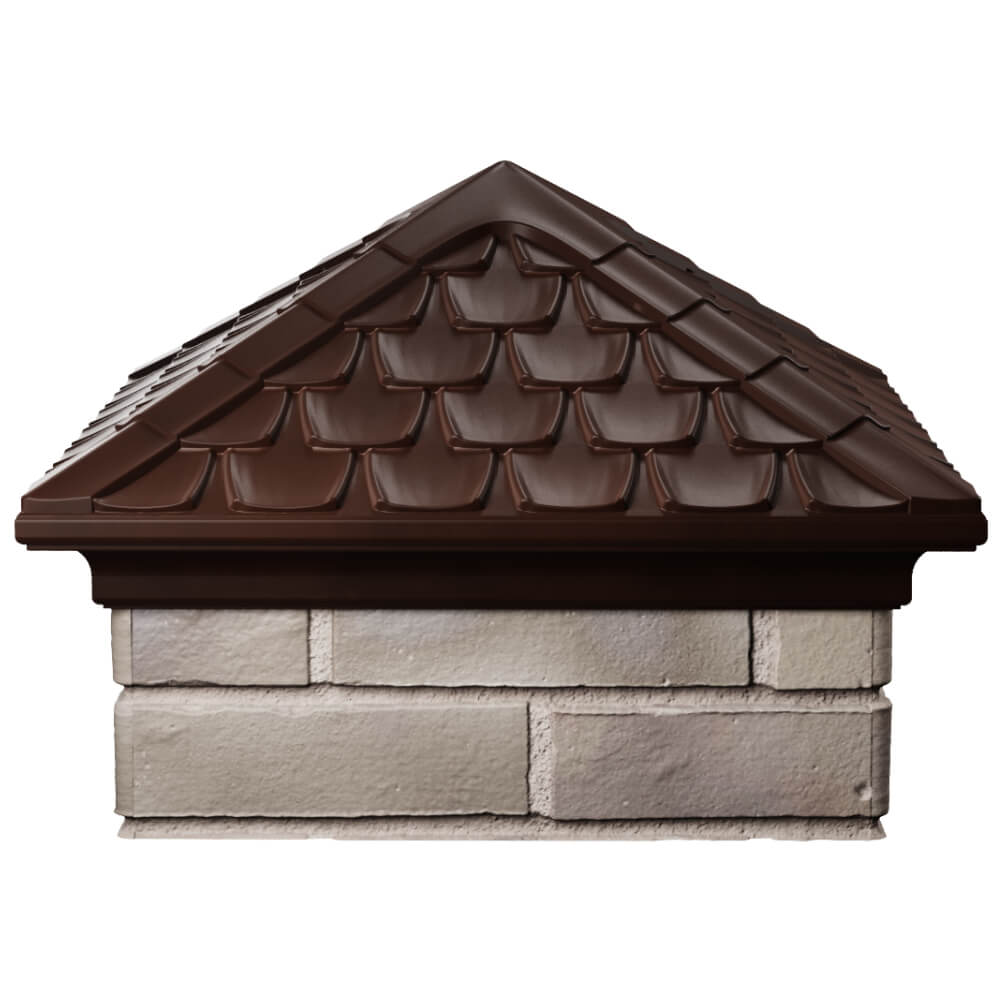 Колпак Zking Эльбрус Коричневый на столб 1.5х1.5 кирпича (385х385мм) Киржач фото