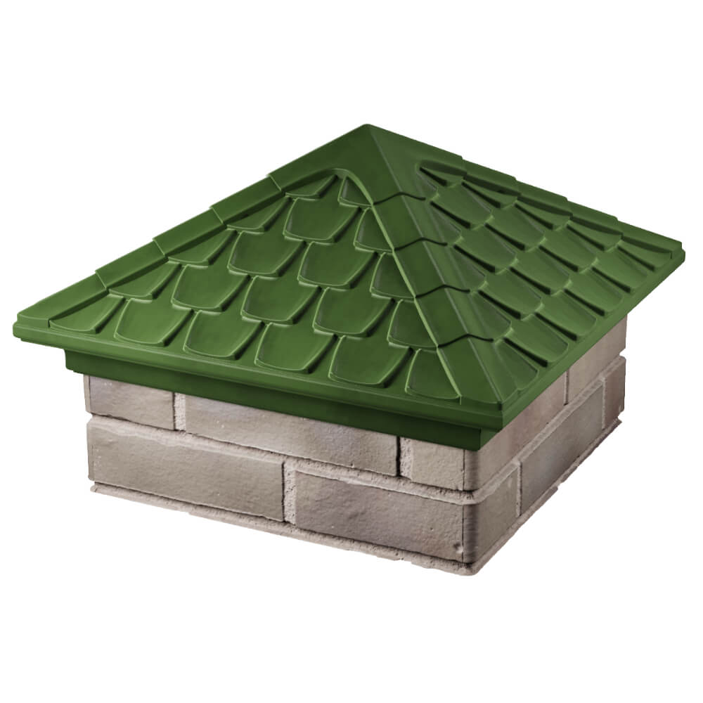 Колпак Zking Эльбрус Зеленый на столб 1.5х1.5 кирпича (385х385мм) в Киржаче фото