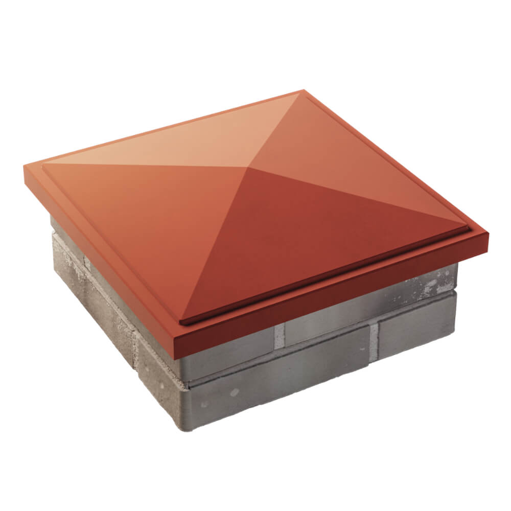 Колпак Zking БонаМоно Красный на столб 1.5х1.5 кирпича (385х385, 400х400мм) в Киржаче фото