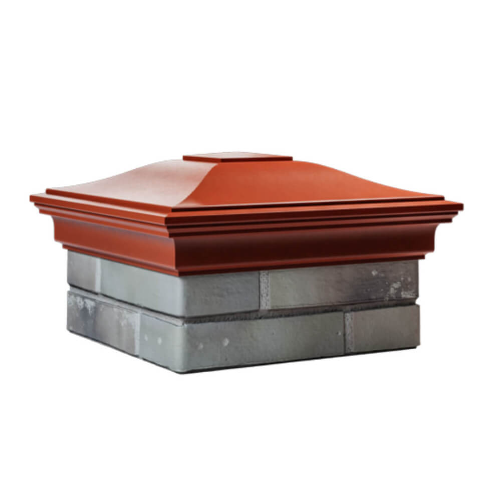 Колпак Zking Монблан Красный на столб 1.5х1.5 еврокирпича 0.7НФ (355х355мм) в Киржаче фото