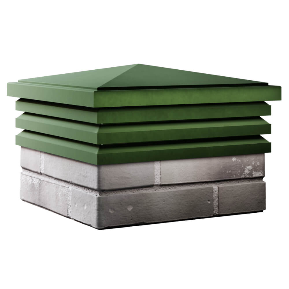 Колпак Zking Бона ХайТек Зеленый на столб 1.5х1.5 кирпича (385х385мм) в Киржаче фото