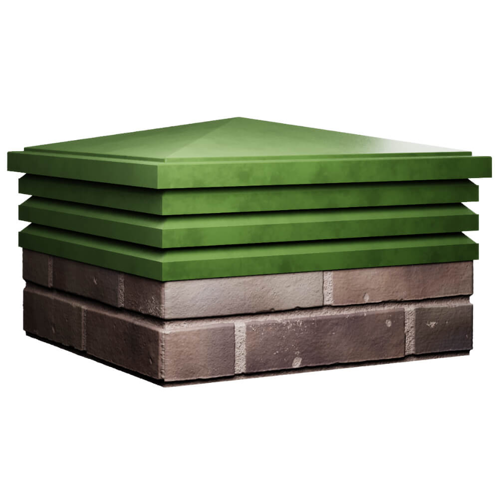 Колпак Zking Бона ХайТек Зеленый на столб 2х2 кирпича (513х513мм) в Киржаче фото