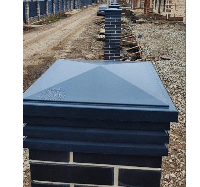 Колпак Zking Бона ХайТек Серый на столб 1.5х1.5 кирпича (385х385мм) в Киржаче фото