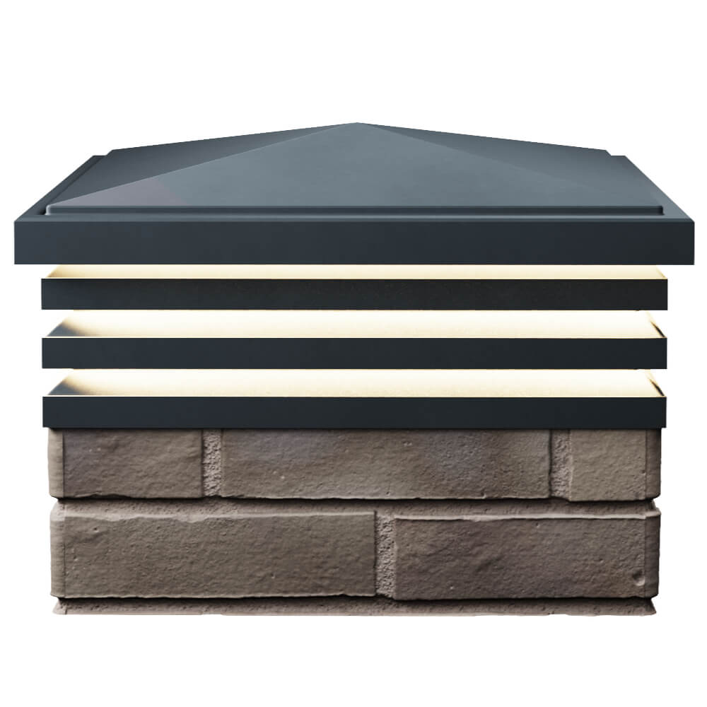 Колпак Zking Бона ХайТек Серый на столб 1.5х1.5 кирпича (385х385мм) с подсветкой в Киржаче фото