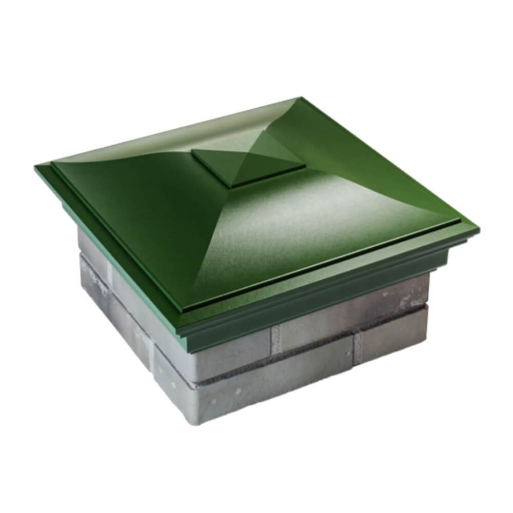 Колпак Zking Монблан Зеленый на столб 1.5х1.5 еврокирпича 0.7НФ (355х355мм) в Киржаче фото