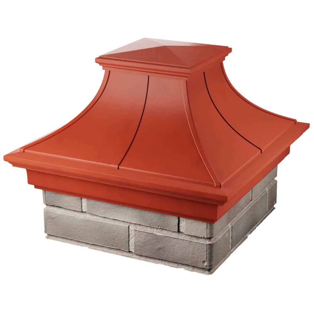 Колпак Zking Монблан Премиум Красный на столб 1.5х1.5 кирпича (385х385мм) в Киржаче фото