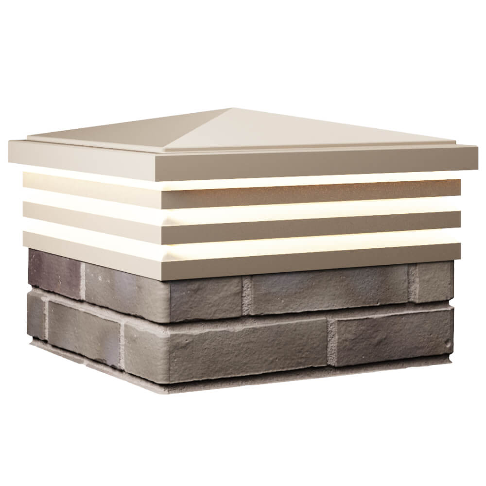 Колпак Zking Бона ХайТек Бежевый на столб 1.5х1.5 кирпича (385х385мм) с подсветкой в Киржаче фото