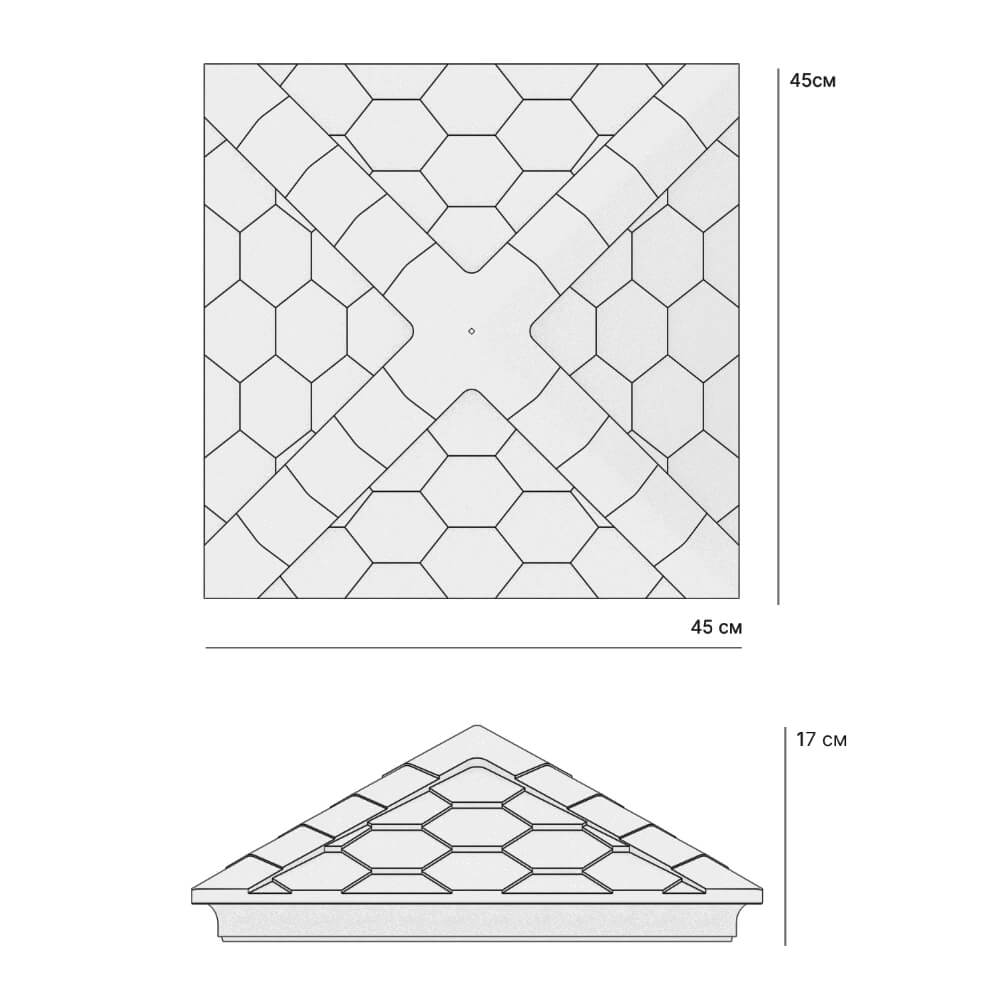Колпак Zking Эверест Серый на столб 1.5х1.5 кирпича (390х390мм) в Киржаче фото